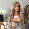 Alibonnie Straight Brown Hair With Blonde Balayage Highlight 13¡Á4 Lace Frontal Wig Shadow Root Transparent Lace Wigs - Alibonnie