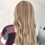 Alibonnie Straight Brown Hair With Blonde Balayage Highlight 13¡Á4 Lace Frontal Wig Shadow Root Transparent Lace Wigs - Alibonnie