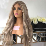 Alibonnie Straight Brown Hair With Blonde Balayage Highlight 13¡Á4 Lace Frontal Wig Shadow Root Transparent Lace Wigs - Alibonnie