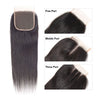 Alibonnie Straight Hair 3 Bundles With Transparent 4x4 Lace Closure - Alibonnie