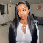 Alibonnie Straight Hair 3 Bundles With Transparent 4x4 Lace Closure - Alibonnie