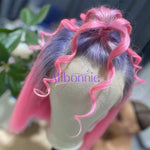 Alibonnie Straight Lace Front Bob Wigs Ombre Light Purple Pink 13x4 Lace Wigs 180% Density - Alibonnie