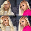 Alibonnie T4/613 Blonde Body Wave 13x4 Lace Front Wigs Ombre Brown Roots Human Hair Wigs - Alibonnie