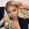 Alibonnie T4/613 Blonde Body Wave 13x4 Lace Front Wigs Ombre Brown Roots Human Hair Wigs - Alibonnie