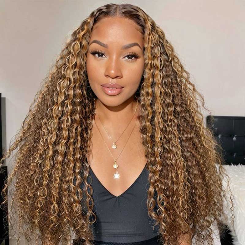 Alibonnie Transparent 360 Lace Frontal Wigs 4/27 Highlight Color Human Hair Wigs Pre Plucked - Alibonnie