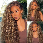 Alibonnie Transparent 360 Lace Frontal Wigs 4/27 Highlight Color Human Hair Wigs Pre Plucked - Alibonnie