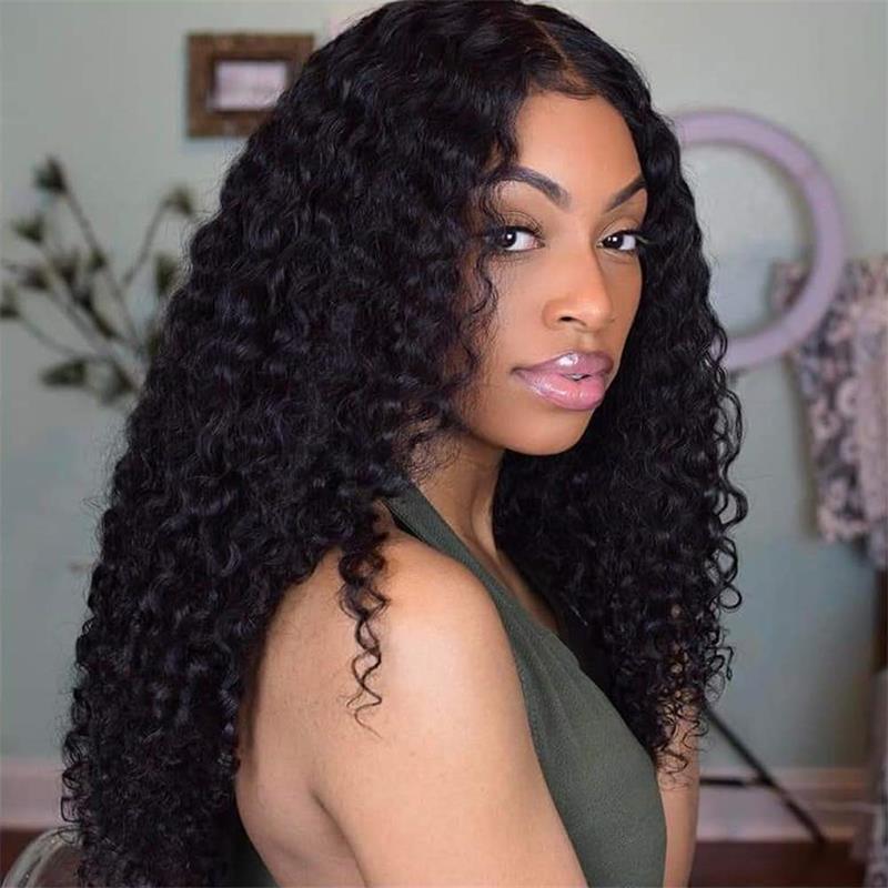 Alibonnie Transparent Lace 15A Grade Double Drawn Lace Front Wigs Jerry Curly Human Hair 13x4 Wigs - Alibonnie