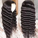 Alibonnie Transparent Lace 15A Grade Hair Double Drawn Loose Deep Wave Human Hair Wig 13x4 Lace Frontal - Alibonnie