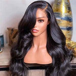 Alibonnie Transparent Lace 5x8 Closure Wigs Pre Cut No Glue Body Wave Human Hair 180% Density - Alibonnie