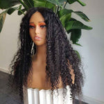 Alibonnie Transparent Lace Pixie Curly 13x4 Lace Front Wigs Human Hair Natural Black Wigs - Alibonnie