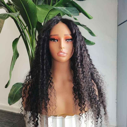 Alibonnie Transparent Lace Pixie Curly 13x4 Lace Front Wigs Human Hair Natural Black Wigs - Alibonnie