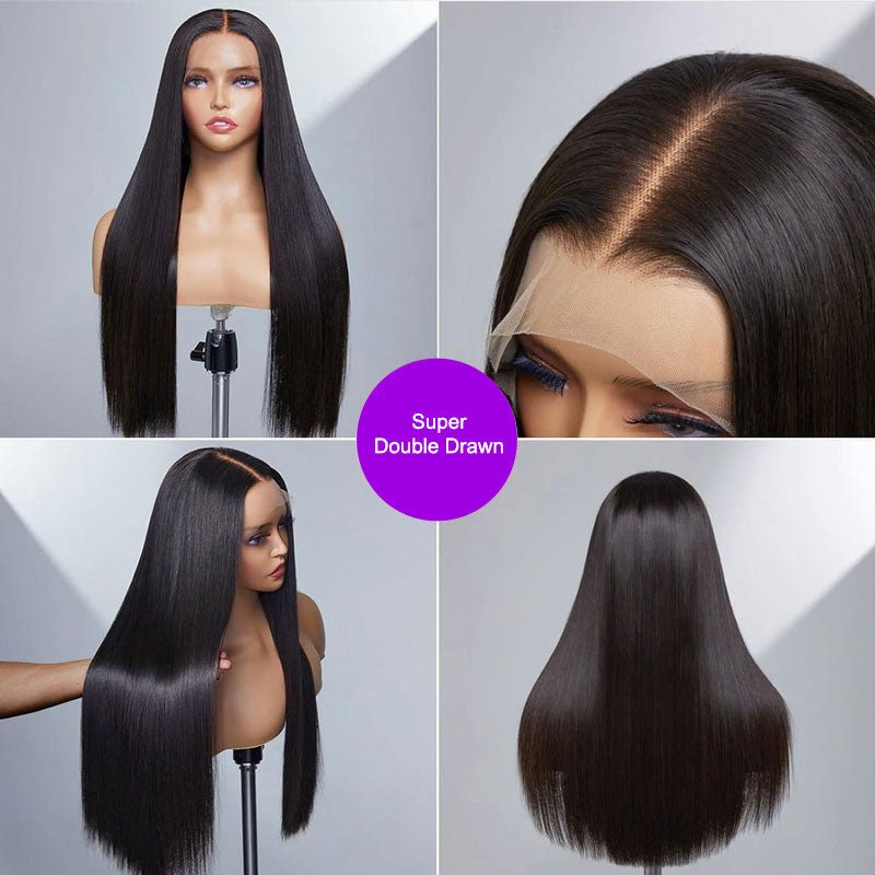 Alibonnie Transparent/HD Lace 15A Grade Super Double Drawn Bone Straight Human Hair 13x4 Lace Frontal Wig - Alibonnie