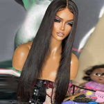 Alibonnie Trendy Layered Cut Straight 360 Lace Front Wigs 100% Human Hair Natural Black Wigs - Alibonnie