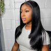 Alibonnie Trendy Layered Cut Straight 360 Lace Front Wigs 100% Human Hair Natural Black Wigs - Alibonnie