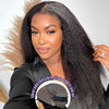 Alibonnie Upgrade 4C Edges Invisible Strap Cozy Fit 360 Transparent Lace Kinky Straight Wigs With Bleached Knots - Alibonnie