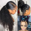 Alibonnie Upgrade Kinky Curly Invisible Strap Cozy Fit 360 Transparent Lace Frontal Wig With Bleached Knots&Pre Plucked - Alibonnie