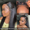 Alibonnie Upgrade Yaki Straight Invisible Strap Cozy Fit 360 Transparent Lace Frontal Wig With Bleached Knots&Pre Plucked - Alibonnie