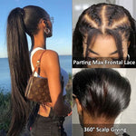 Alibonnie Upgrade Yaki Straight Invisible Strap Cozy Fit 360 Transparent Lace Frontal Wig With Bleached Knots&Pre Plucked - Alibonnie