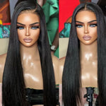 Alibonnie Upgrade Yaki Straight Invisible Strap Cozy Fit 360 Transparent Lace Frontal Wig With Bleached Knots&Pre Plucked - Alibonnie