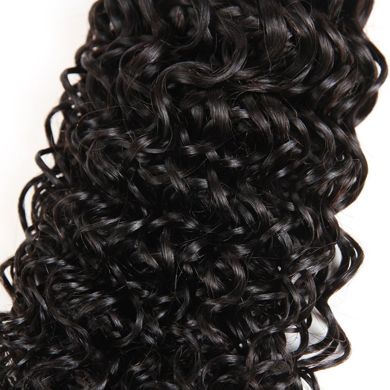 Alibonnie Water Wave Hair 3 Bundles With Transparent Lace Closure 4x4 Inch - Alibonnie