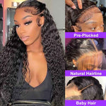Alibonnie Water Wave Lace Front Wigs With Hollow Out Breathable Cap 13X4 Transparent Lace Glueless Wigs - Alibonnie