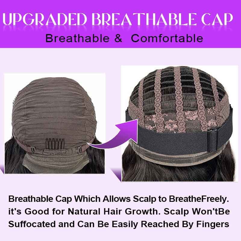 Alibonnie Water Wave Lace Front Wigs With Hollow Out Breathable Cap 13X4 Transparent Lace Glueless Wigs - Alibonnie