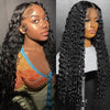 Alibonnie Water Wave Lace Front Wigs With Hollow Out Breathable Cap 13X4 Transparent Lace Glueless Wigs - Alibonnie