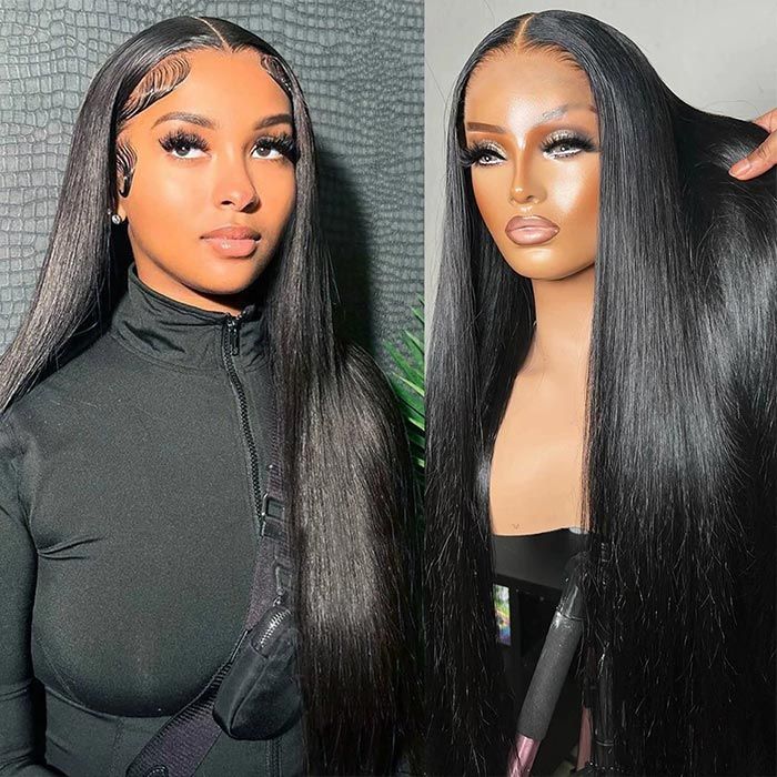 Alibonnie Wear Go Straight Wigs 5X5 Transparent Lace Pre Cut Glueless Wigs With Breathable Cap Beginner Friendly - Alibonnie