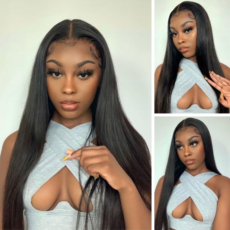 Alibonnie Wear Go Straight Wigs 5X5 Transparent Lace Pre Cut Glueless Wigs With Breathable Cap Beginner Friendly - Alibonnie