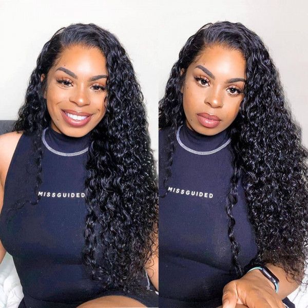 Alibonnie Wear Go Water Wave Human Hair 5x5 Pre Cut Lace Closure Glueless Air Wig More Breathable - Alibonnie