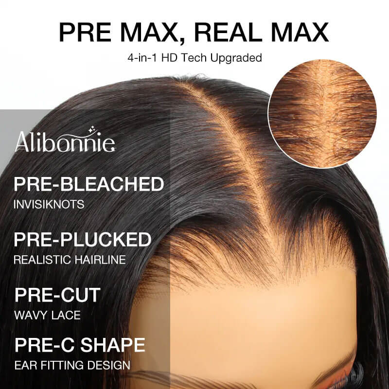 Alibonnie Wear&Go Water Wave 10x6 Parting Max Glueless Wig Pre Cut Lace Wigs 180% Density - Alibonnie