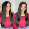 Alibonnie Yaki Straight Transparent 13x4 Lace Front Wigs With Natural Hairline 180% Density - Alibonnie