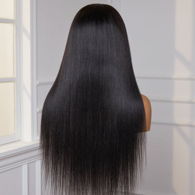 Alibonnie Yaki Straight Transparent 13x4 Lace Front Wigs With Natural Hairline 180% Density - Alibonnie