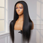 Alibonnie Yaki Straight Transparent 13x4 Lace Front Wigs With Natural Hairline 180% Density - Alibonnie