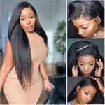 Alibonnier Pre-Plucked 9x6 Kinky Straight Lace Wig Wear & Go Human Hair Wig With Pre Cut& Bleached Knots - Alibonnie