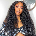 Beginners Must|Alibonnie Hair Glueless Lace Wigs With Elastic Band Deep Wave Human Hair Wig For Beginners - Alibonnie