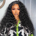 Beginners Must|Alibonnie Hair Glueless Lace Wigs With Elastic Band Deep Wave Human Hair Wig For Beginners - Alibonnie