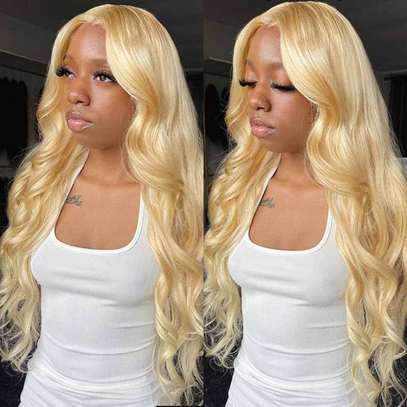 Blonde #613 Brazilian Body Wave Lace Front Human Hair Wigs Pre Plucked Ready To Wear - Alibonnie