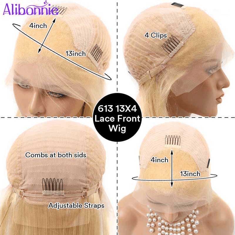 Blonde #613 Brazilian Body Wave Wig 13x4 Lace Front Human Hair Wigs Pre Plucked Ready To Wear - Alibonnie