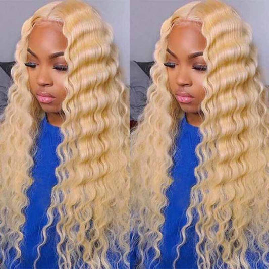 Blonde Wig 613 Lace Front Human Hair Wigs 13x4 Deep Wave Lace Front Wig Brazilian Human Hair Wigs - Alibonnie