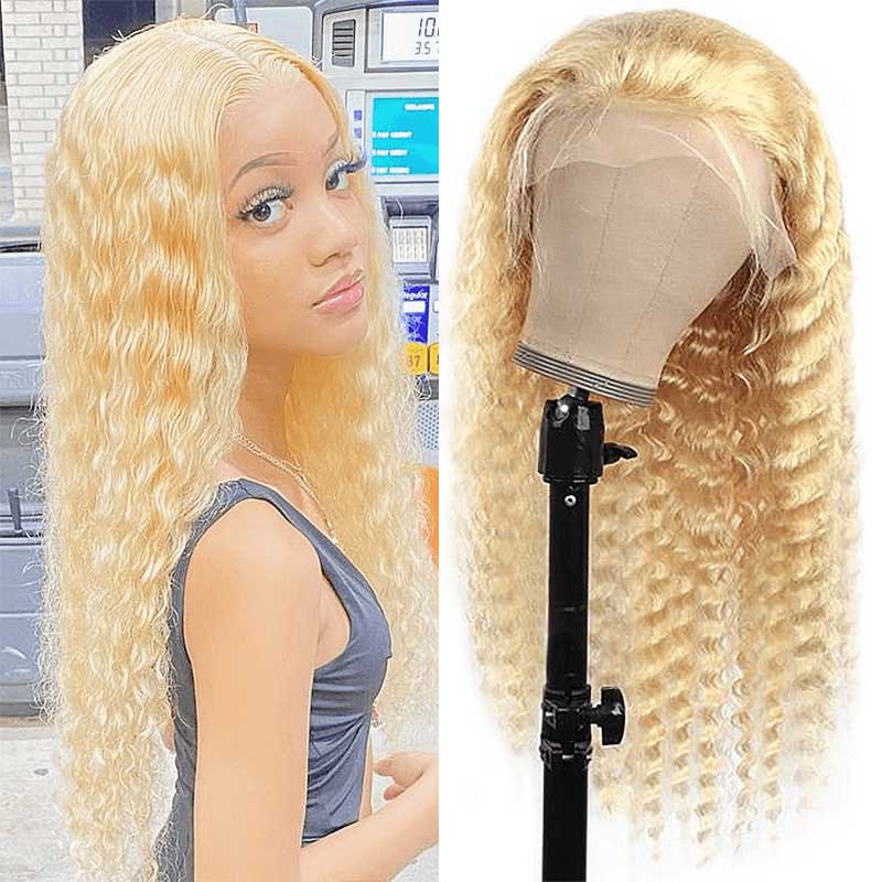 Blonde Wig 613 Lace Front Human Hair Wigs 13x4 Deep Wave Lace Front Wig Brazilian Human Hair Wigs - Alibonnie