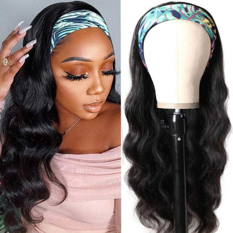 Body Wave Headband Wigs Glueless Brazilian Human Hair Wigs With Headbands None Lace Wigs - Alibonnie