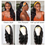 Body Wave Headband Wigs Glueless Brazilian Human Hair Wigs With Headbands None Lace Wigs - Alibonnie