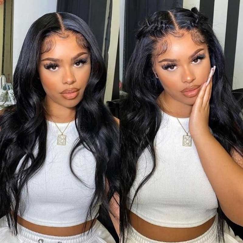 Body Wave Lace Front Wig 13x4 Lace Frontal Wig Pre Plucked Brazilian Human Hair Wigs - Alibonnie