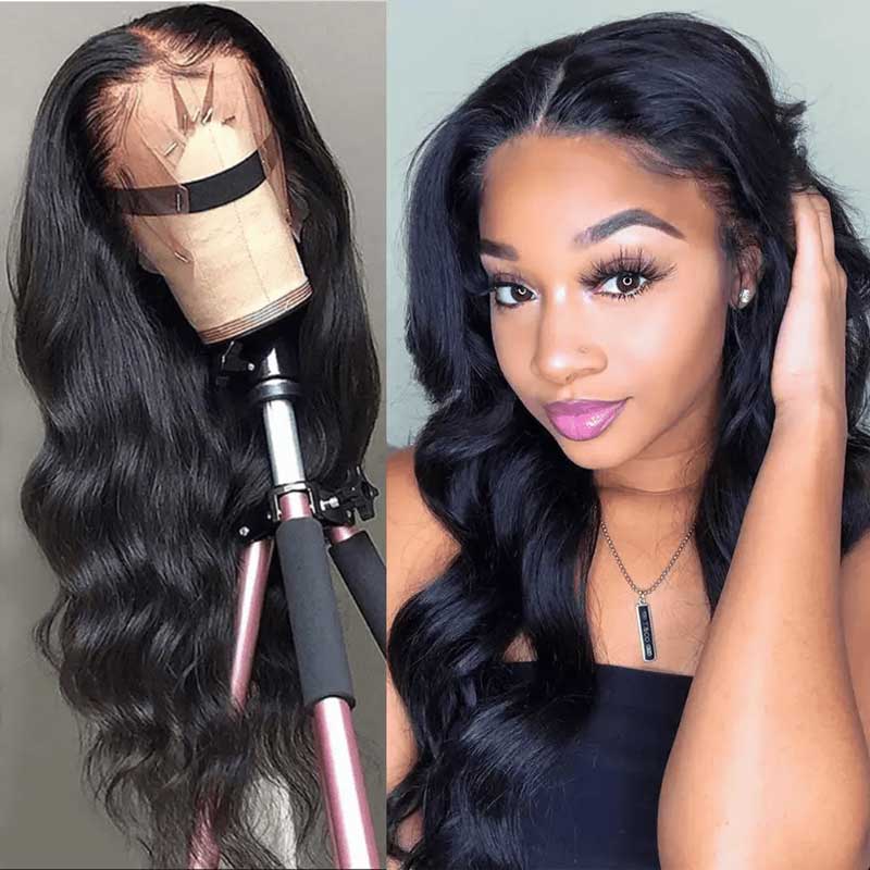 Body Wave Lace Front Wig 13x4 Lace Frontal Wig Pre Plucked Brazilian Human Hair Wigs - Alibonnie