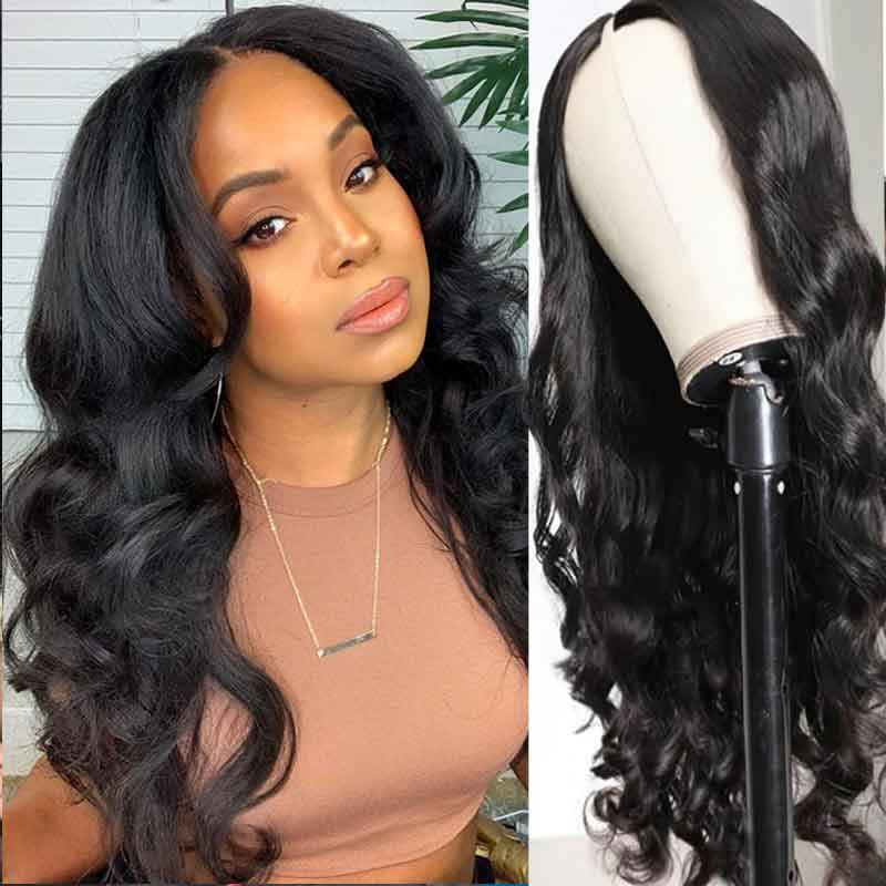 Body Wave V Part Wigs No Leave Out Glueless Upgrade U Part Wigs - Alibonnie