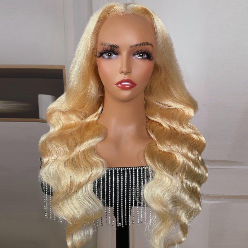 BOGO Free: 18 Inch 13x4 Lace Front 613 Blonde Color Body Wave Wig & 16 Inch Headband Wigs Jerry Curly - Alibonnie