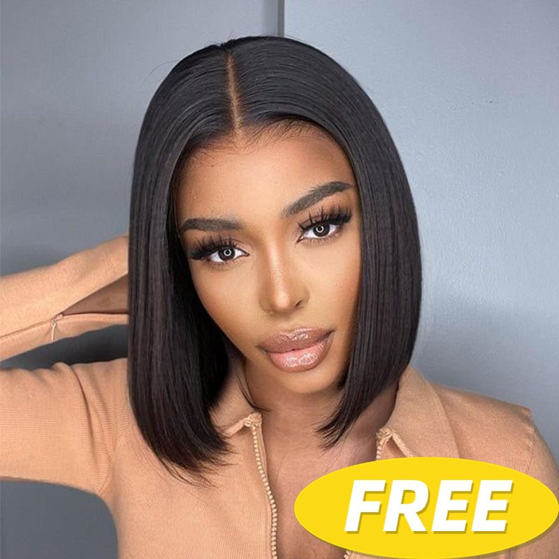 BOGO Free: 18 Inch 13x4 Lace Front Highlight Color Jerry Curly Wig & 10 Inch V Part Wig Straight Bob - Alibonnie