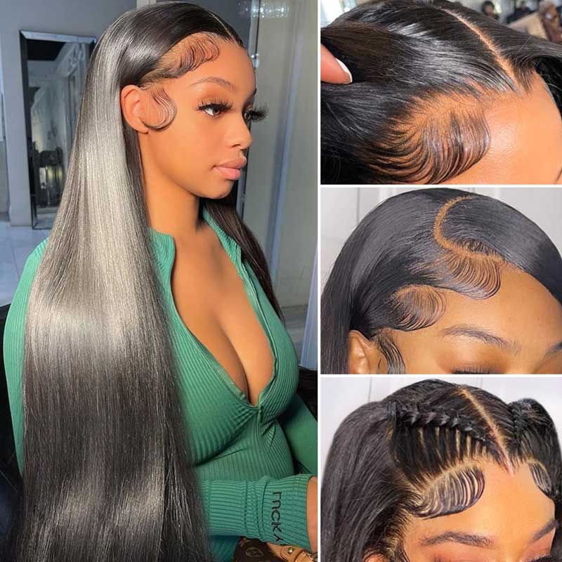 BOGO SALE 5X5 Transparent Lace Closure Wigs Straight Human Hair Pre Plucked - Alibonnie
