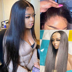 BOGO SALE 5X5 Transparent Lace Closure Wigs Straight Human Hair Pre Plucked - Alibonnie